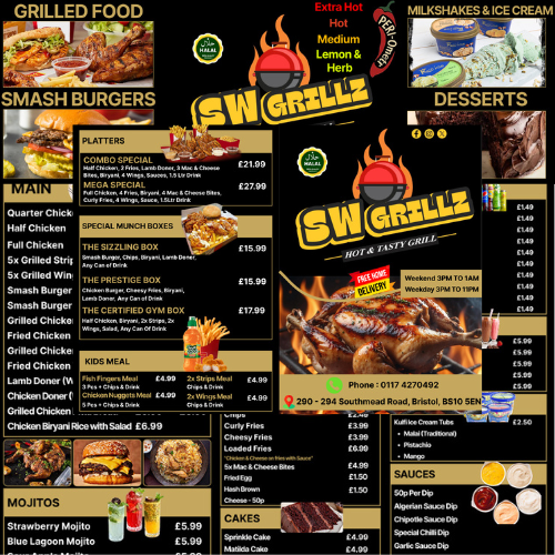 SW Grillz Menu Redesign